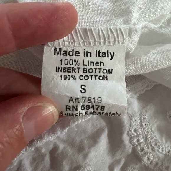 Terzi Millennio Linen Tunic Top Size Small Made in Italy Coastal Beach - Picture 7 of 8